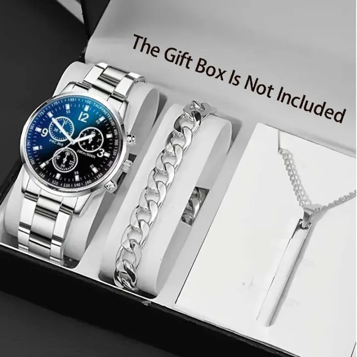 Men’s Luminous Stainless Steel Wristwatch