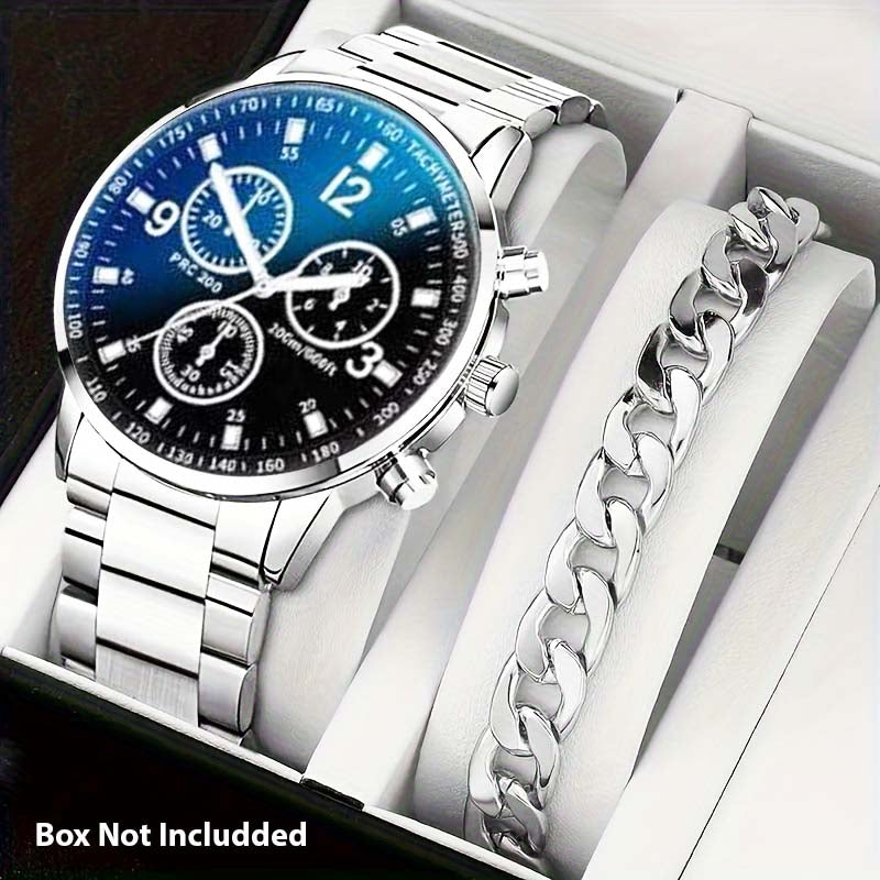 Men’s Luminous Stainless Steel Wristwatch
