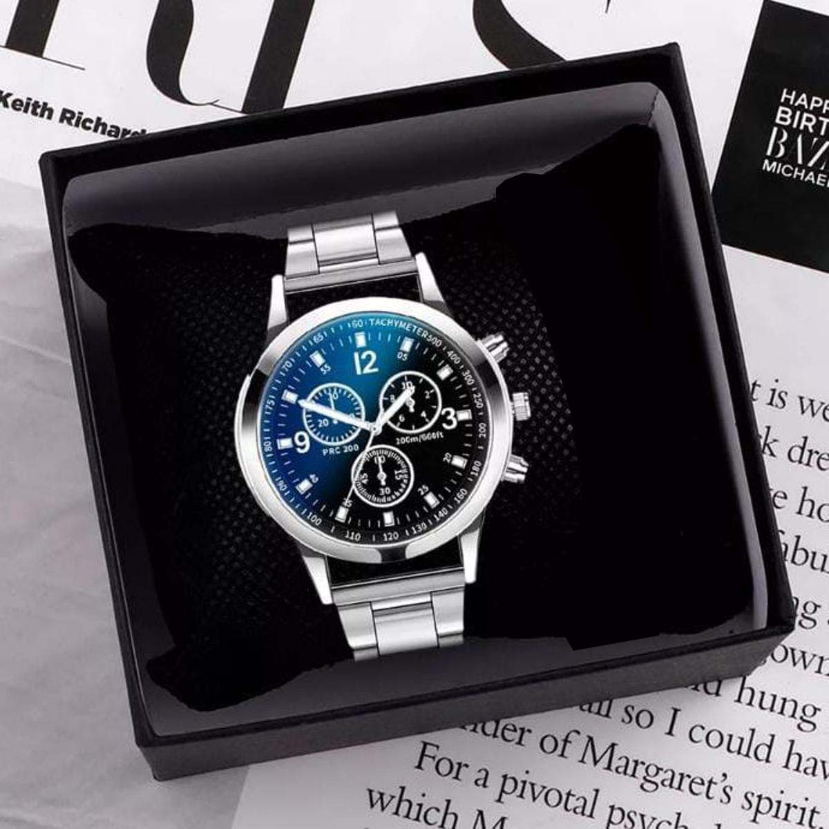 Men’s Luminous Stainless Steel Wristwatch